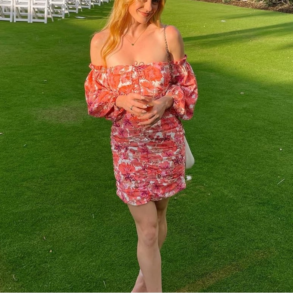 ASOS off the shoulder floral dress
